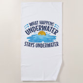 Waterpoly wat er onder water gebeurt strandlaken (Voorkant)