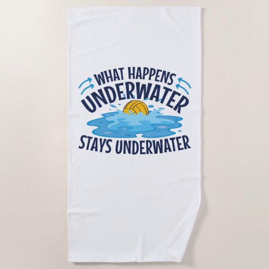 Waterpoly wat er onder water gebeurt strandlaken (Voorkant)