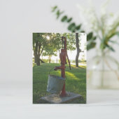 Waterpomp en -pomp briefkaart (Staand voorkant)