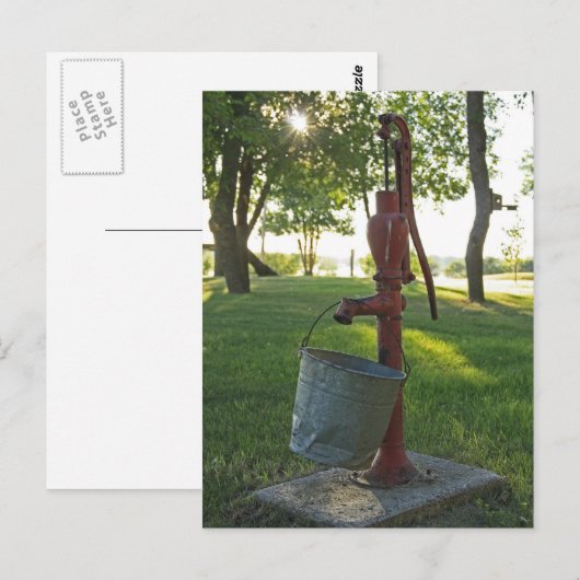 Waterpomp en -pomp briefkaart (Voorkant / Achterkant)