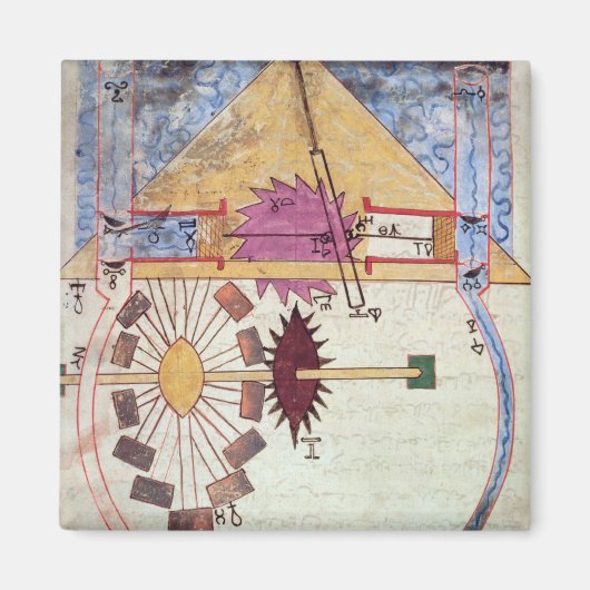 Waterpomp uit het 'Boek van de Ingenieure Kennis' Magneet (Voorkant)