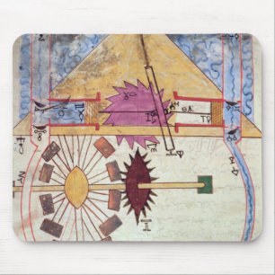 Waterpomp uit het 'Boek van de Ingenieure Kennis' Muismat