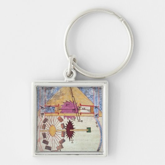 Waterpomp uit het 'Boek van de Ingenieure Kennis' Sleutelhanger (Voorkant)