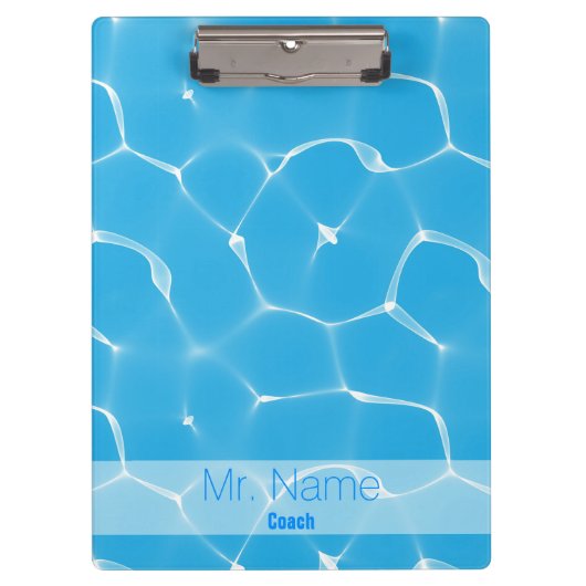 Waterpoolcoach Klembord voor aangepaste naam (Voorkant)