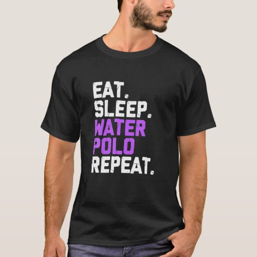 Waterpoospeler Funny Eat Sleep Water Polo Repea (Voorkant)