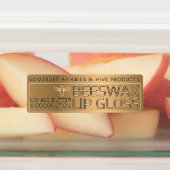 Waterproof Beeswax Lip Gloss Label with Gold Bee (Aangebracht)