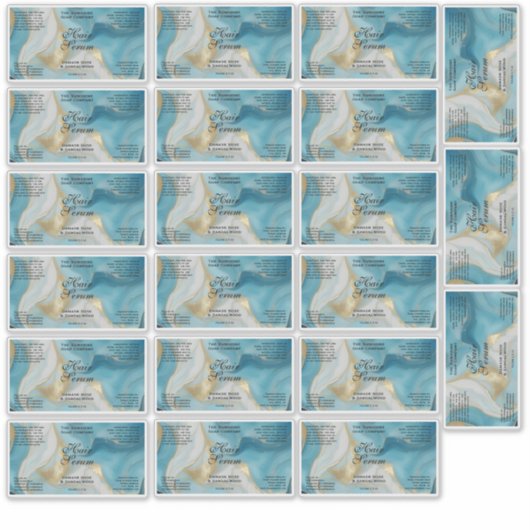 Waterproof Blue Gold Foil Cosmetics Bottle Label (Voorkant)