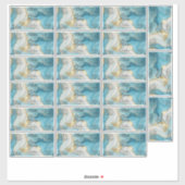 Waterproof Blue Gold Glitter Dropper Bottle Label (Vel)