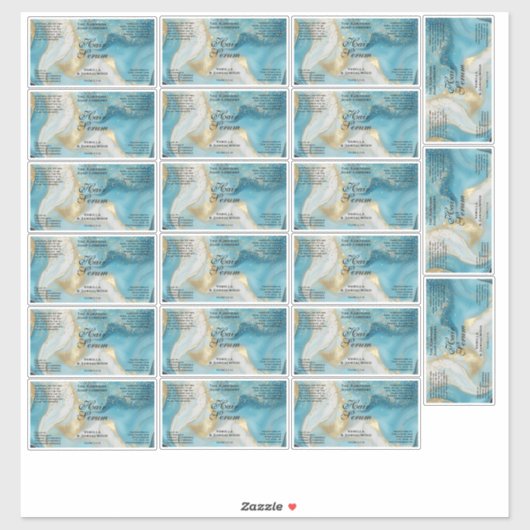 Waterproof Blue Gold Glitter Dropper Bottle Label (Vel)