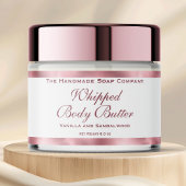 Waterproof Body Butter Jar Label White & Pink Foil Waterfles Etiket