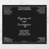 Waterproof curly font black cosmetics bottle label sparkling wijnetiket (Enkel label)