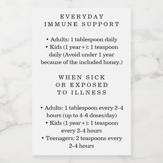 Waterproof Elderberry Syrup Instructions Labels Wijn Etiket (Enkel label)