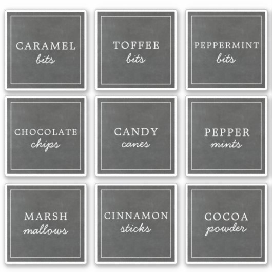 Waterproof Holiday Hot Chocolate Bar Jar Labels (Voorkant)