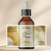 Waterproof Ivory Gold Foil Dropper Bottle Label