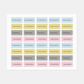 WaterProof Label - Zeepaardje en Naam X 4 (Vel)