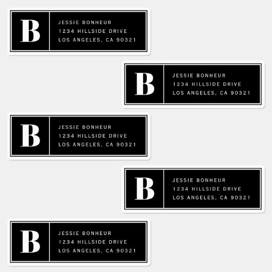 Waterproof labels met monogram | Adres of info (Groep)