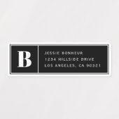 Waterproof labels met monogram | Adres of info (Design 2)