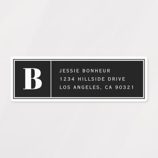 Waterproof labels met monogram | Adres of info (Design 1)