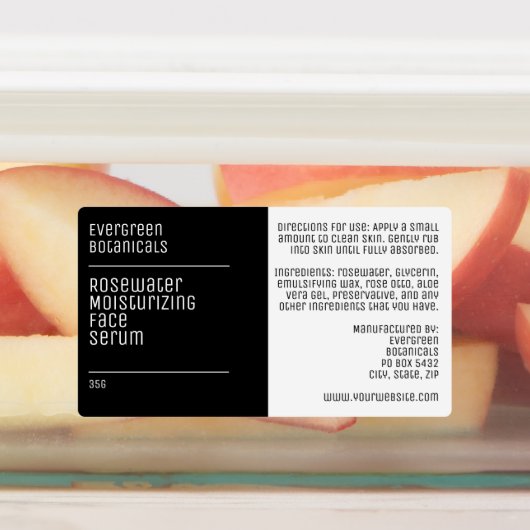 waterproof modern black white dropper bottle label (Aangebracht)