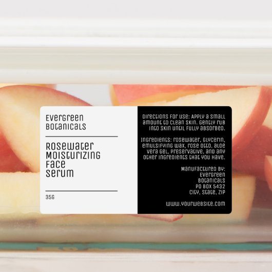 waterproof modern white black dropper bottle label (Aangebracht)