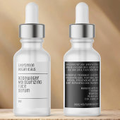 waterproof modern white black dropper bottle label