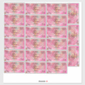 Waterproof Pink Gold Glitter Dropper Bottle Label (Vel)