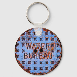 Waterputdeksel. Landelijk. California Sleutelhanger