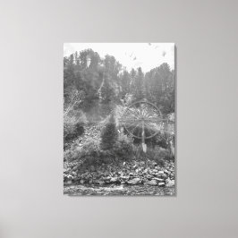 Waterrad foto opgerekt canvasprint canvas afdruk