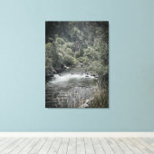 Waterrad langs de rivier canvas afdruk (Insitu (Houten vloer))