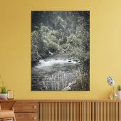 Waterrad langs de rivier canvas afdruk (Insitu (Woonkamer))