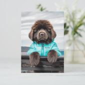 Waterredding uitkijk puppy bedankkaart (Staand voorkant)