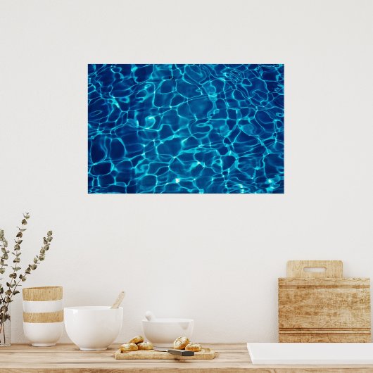 Waterreflectie in het zwembad, abstract poster (Keuken)