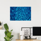 Waterreflectie in het zwembad, abstract poster (Thuiskantoor)