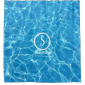 Waterreflectie met  Logo en tekst S Douchegordijn (Voorkant)