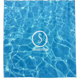 Waterreflectie met  Logo en tekst S Douchegordijn