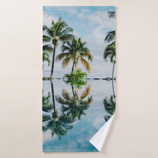 WATERREFLECTIE VAN KOOKPALMBOMEN BADHANDDOEK (Badhanddoek)