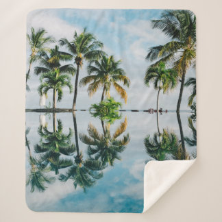 WATERREFLECTIE VAN KOOKPALMBOMEN SHERPA DEKEN