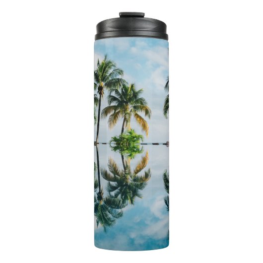 WATERREFLECTIE VAN KOOKPALMBOMEN THERMOSBEKER (Voorkant)
