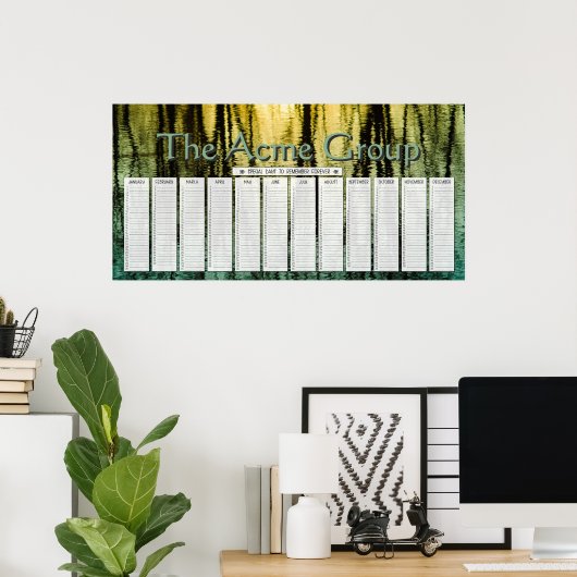 Waterreflecties Aangepaste speciale dagen kalender Poster (Thuiskantoor)