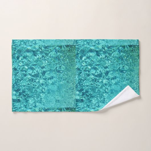 waterrimpels turquoise textuur bad handdoek (Handdoek)