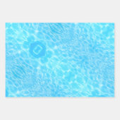 Waterrimpels watertextuur koel modern chic blue inpakpapier vel (Voorkant 2)