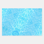 Waterrimpels watertextuur koel modern chic blue inpakpapier vel (Voorkant)