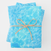 Waterrimpels watertextuur koel modern chic blue inpakpapier vel (In situ)