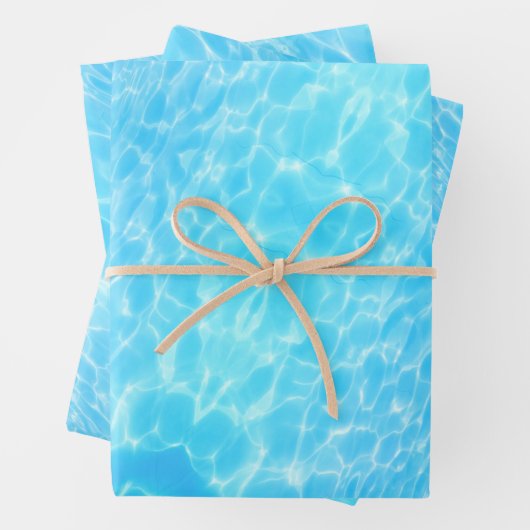 Waterrimpels watertextuur koel modern chic blue inpakpapier vel (In situ)