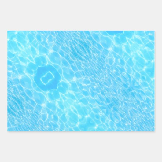 Waterrimpels watertextuur koel modern chic blue inpakpapier vel (Voorkant 3)