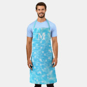 Waterrimpels watertextuur koel monogram initiaal schort (Gedragen)