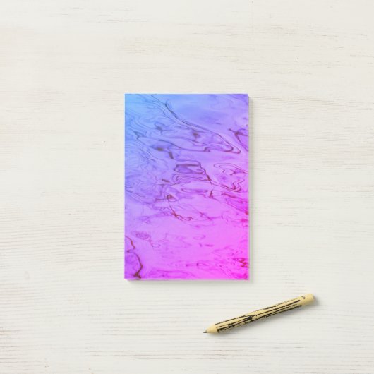 Waterrimpels Zacht roze Aqua Lowly Abstract Post-it® Notes (Op bureau)