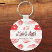 Waterrood lippenpatroon make-up branding sleutelhanger (Voorkant)