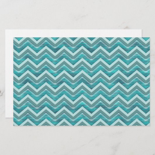 Waters Glitter Chevron Pattern Briefpapier (Voorkant / Achterkant)