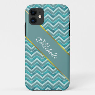 Waters Glitter Chevron Pattern iPhone 11 Hoesje